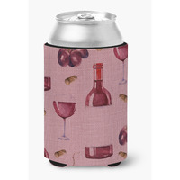 "Caroline's Treasures Red Wine On Linen Can or Bottle Hugger, Can Hugger, Multicolor"
