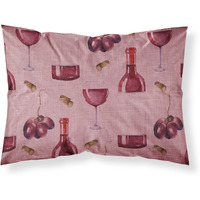"Caroline's Treasures Red Wine on Linen Pillowcase, Standard, Multicolor"