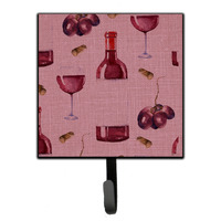 "Caroline's Treasures Red Wine on Linen Wall Hook, Small, Multicolor"