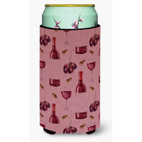 "Caroline's Treasures Red Wine On Linen Tall Boy Beverage Insulator Hugger, Multicolor"
