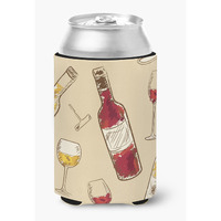 "Caroline's Treasures Red & White Wine Can or Bottle Hugger, Can Hugger, Multicolor"