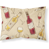 "Caroline's Treasures Red and White Wine Pillowcase, Standard, Multicolor"