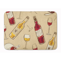 "Caroline's Treasures Red and White Wine Floor Mat, 19"" H x 27"" W, Multicolor"