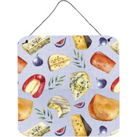 "Caroline's Treasures Assortment of Cheeses Metal Print, 6"" H x 6"" W, Multicolor"