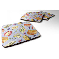 "Caroline's Treasures Assortment of Cheeses Foam Coaster Set of 4, 3.5, Multicolor"