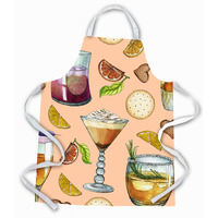 "Caroline's Treasures BB5200APRON Drinks & Cocktails Peach Apron, Large, Multicolor"