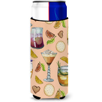 "Caroline's Treasures Drinks & Cocktails Peach Michelob Ultra Hugger For Slim Cans, Slim Can, Multicolor"