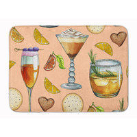 "Caroline's Treasures Drinks and Cocktails Peach Floor Mat, 19"" H x 27"" W, Multicolor"