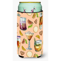 "Caroline's Treasures Drinks & Cocktails Peach Tall Boy Beverage Insulator Hugger, Multicolor"