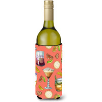 "Caroline's Treasures BB5201LITERK Drinks and Cocktails Salmon Wine Bottle Beverage Insulator Hugger, 750ml, Multicolor"