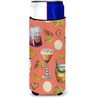 "Caroline's Treasures Drinks & Cocktails Salmon Michelob Ultra Hugger For Slim Cans, Slim Can, Multicolor"