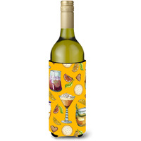 "Caroline's Treasures BB5202LITERK Drinks and Cocktails Gold Wine Bottle Beverage Insulator Hugger, 750ml, Multicolor"