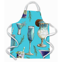 "Caroline's Treasures Drinks & Cocktails Blue Apron, Large, Multicolor"