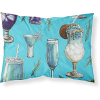 "Caroline's Treasures Drinks and Cocktails Blue Printed, Polyester, 250 Thread count, Envelope closure Pillowcase, Multicolor"