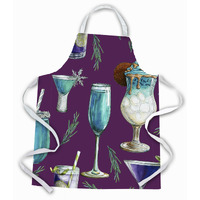 "Caroline's Treasures Drinks & Cocktails Purple Apron, Large, Multicolor"