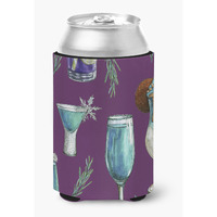 "Caroline's Treasures Drinks & Cocktails Purple Can or Bottle Hugger, Can Hugger, Multicolor"