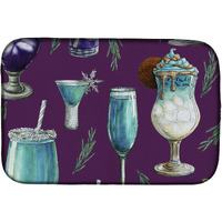 "Caroline's Treasures Drinks and Cocktails Purple Dish Drying Mat, 14"" x 21"""