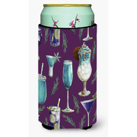 "Caroline's Treasures Drinks & Cocktails Purple Tall Boy Beverage Insulator Hugger, Multicolor"
