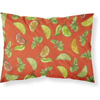 "Caroline's Treasures Lemons, Limes and Oranges Printed, Polyester, 250 Thread count, Envelope closure Pillowcase, Standard, Multicolor"