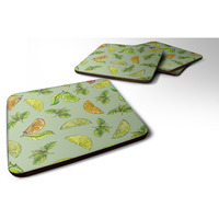 "Caroline's Treasures BB5206FC Lemons, Limes & Oranges Foam Coaster (Set of 4), 3.5"", Multicolor"