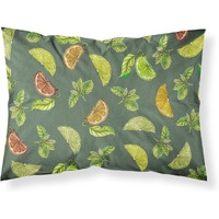 "Caroline's Treasures Lemons, Limes and Oranges Printed, Polyester, 250 Thread count, Envelope closure Pillowcase, Standard, Multicolor"