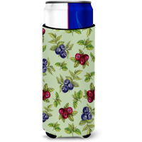"Caroline's Treasures BB5208MUK Berries In green Michelob Ultra Hugger For Slim Cans, Slim Can, Multicolor"