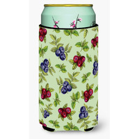 "Caroline's Treasures Berries In green Tall Boy Beverage Insulator Hugger, Multicolor"