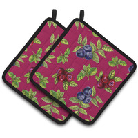 "Caroline's Treasures Berries Pair of Pot Holders, 7.5HX7.5W, Multicolor"