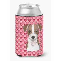 "Caroline's Treasures BB5272CC Jack Russell Terrier Hearts Can or Bottle Hugger, Multicolor"