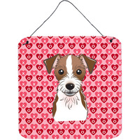 "Caroline's Treasures Jack Russell Terrier Hearts Metal Print, 6 H x 6 W, Multicolor"