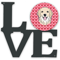 "Caroline's Treasures Golden Retriever Metal Artwork Love wall-decor, Multicolor"