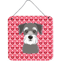 "Caroline's Treasures Schnauzer Hearts Metal Print, 6 H x 6 W, Multicolor"