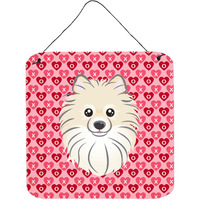 "Caroline's Treasures Pomeranian Hearts Metal Print, 6 H x 6 W, Multicolor"