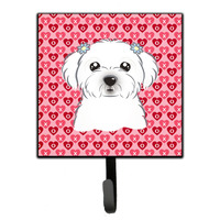 "Caroline's Treasures Maltese Hearts Wall Hook, Small, Multicolor"
