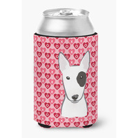 "Caroline's Treasures Bull Terrier Hearts Can or Bottle Hugger, Multicolor"