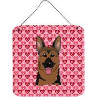"Caroline's Treasures German Shepherd Hearts Metal Print, 6 H x 6 W, Multicolor"
