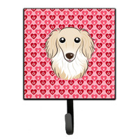 "Caroline's Treasures Longhair Creme Dachshund Hearts Wall Hook, Small, Multicolor"