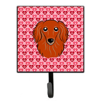 "Caroline's Treasures Longhair Red Dachshund Hearts Wall Hook, Small, Multicolor"