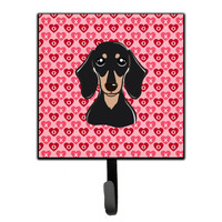 "Caroline's Treasures Smooth Black and Tan Dachshund Hearts Wall Hook, Small, Multicolor"