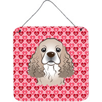 "Caroline's Treasures Cocker Spaniel Hearts Metal Print, 6 H x 6 W, Multicolor"