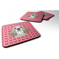 "Caroline's Treasures Cocker Spaniel Hearts Foam Coaster Set of 4, 3.5, Multicolor"