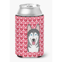 "Caroline's Treasures Alaskan Malamute Hearts Can or Bottle Hugger, Multicolor"