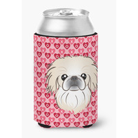 "Caroline's Treasures Pekingese Hearts Can or Bottle Hugger, Multicolor"