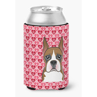"Caroline's Treasures Boxer Hearts Can or Bottle Hugger, Multicolor"