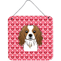 "Caroline's Treasures Cavalier Spaniel Hearts Metal Print, 6 H x 6 W, Multicolor"