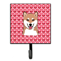 "Caroline's Treasures Shiba Inu Hearts Wall Hook, Small, Multicolor"