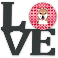 "Caroline's Treasures Shiba Inu Metal Artwork Love wall-decor, Multicolor"