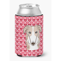 "Caroline's Treasures Borzoi Hearts Can or Bottle Hugger, Multicolor"