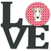 "Caroline's Treasures Borzoi Metal Artwork Love wall-decor, Multicolor"