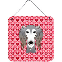 "Caroline's Treasures Saluki Hearts Metal Print, 6 H x 6 W, Multicolor"